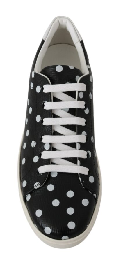 Dolce & Gabbana - Black Polka Dotted Leather Sneakers