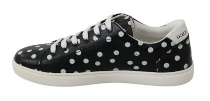 Dolce & Gabbana - Black Polka Dotted Leather Sneakers