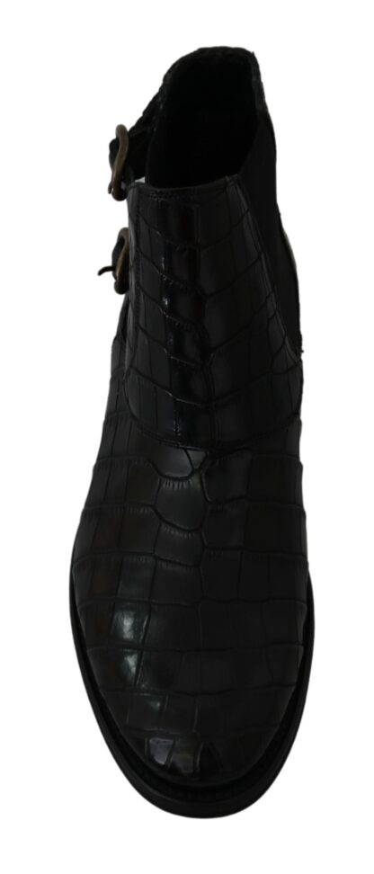 Dolce & Gabbana - Elegant Derby Brogue Boots in Exotic Leather