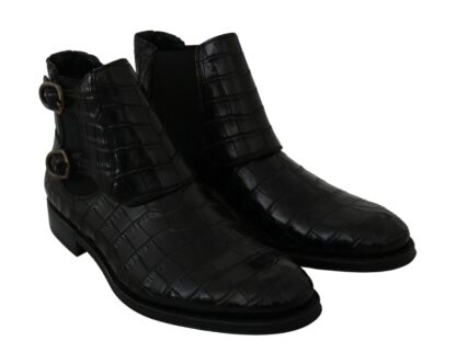 Dolce & Gabbana - Elegant Derby Brogue Boots in Exotic Leather