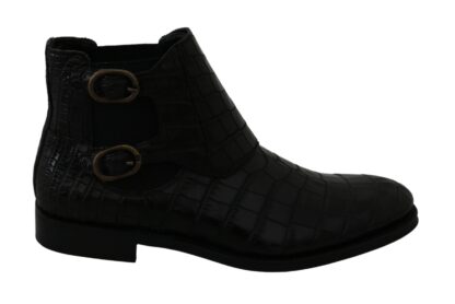 Dolce & Gabbana - Elegant Derby Brogue Boots in Exotic Leather