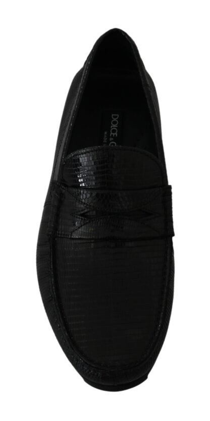 Dolce & Gabbana - Exquisite Black Lizard Leather Loafers