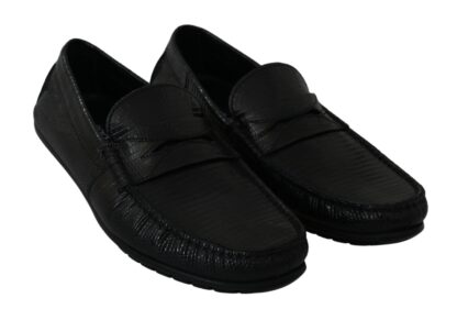 Dolce & Gabbana - Exquisite Black Lizard Leather Loafers