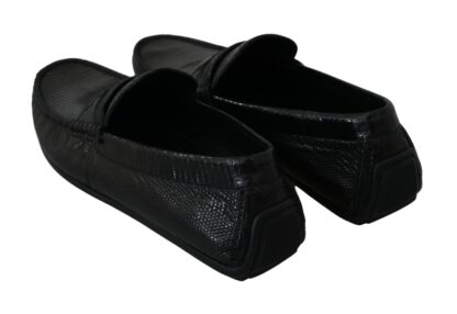 Dolce & Gabbana - Exquisite Black Lizard Leather Loafers