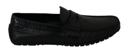 Dolce & Gabbana - Exquisite Black Lizard Leather Loafers