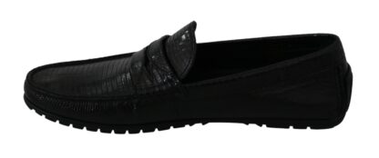 Dolce & Gabbana - Exquisite Black Lizard Leather Loafers