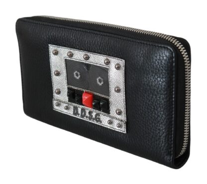 Dolce & Gabbana - Elegant Black Leather Zip Continental Wallet