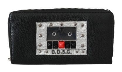 Dolce & Gabbana - Elegant Black Leather Zip Continental Wallet