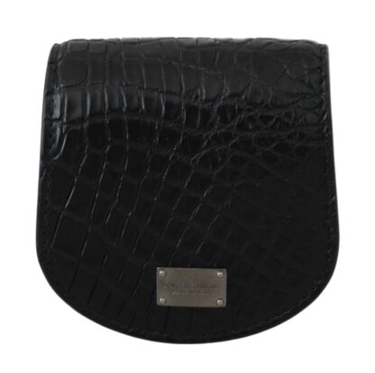 Dolce & Gabbana - Sleek Black Leather Coin Case Wallet