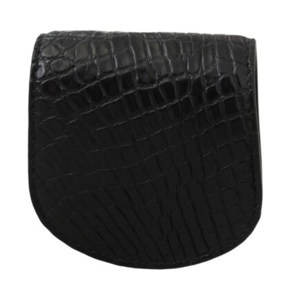 Dolce & Gabbana - Sleek Black Leather Coin Case Wallet