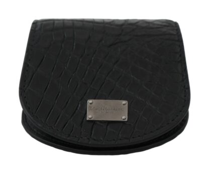 Dolce & Gabbana - Sleek Black Leather Coin Case Wallet