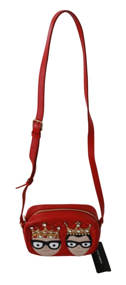 Dolce & Gabbana - Elegant Red Leather Crossbody Glam Bag