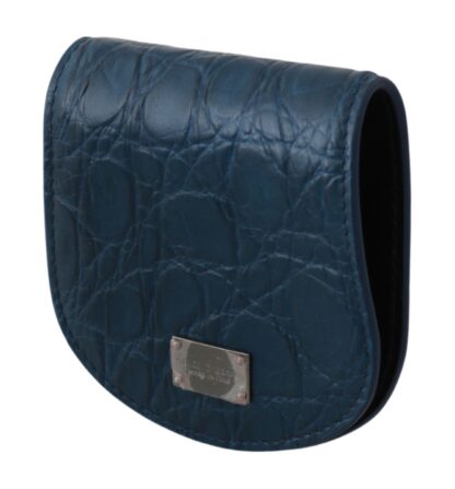 Dolce & Gabbana - Sleek Blue Caimano Condom Case Wallet