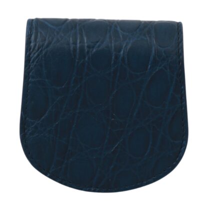 Dolce & Gabbana - Sleek Blue Caimano Condom Case Wallet