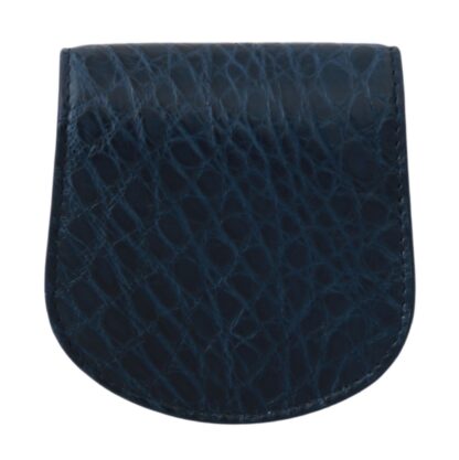 Dolce & Gabbana - Elegant Blue Caimano Leather Condom Case Wallet