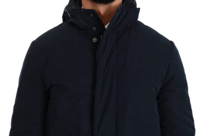 Dolce & Gabbana - Elegant Dark Blue Long Coat Parka