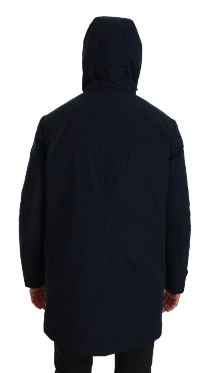 Dolce & Gabbana - Elegant Dark Blue Long Coat Parka