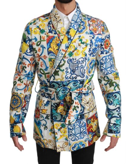 Dolce & Gabbana - Multicolor Majolica Robe Jacket Coat