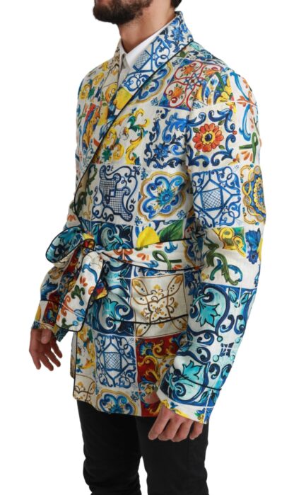 Dolce & Gabbana - Multicolor Majolica Robe Jacket Coat