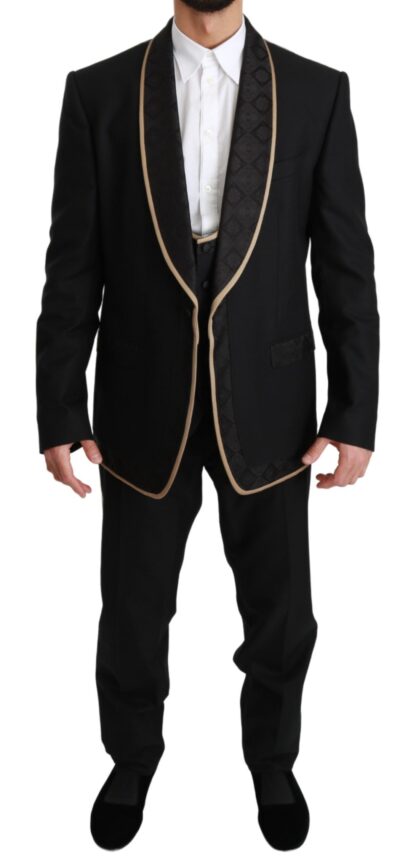 Dolce & Gabbana - Elegant Black Silk-Blend 3 Piece Suit