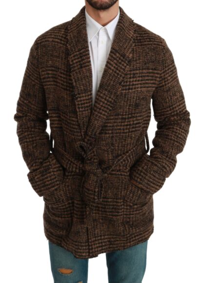 Dolce & Gabbana - Elegant Brown Alpaca Blend Belted Cape Jacket