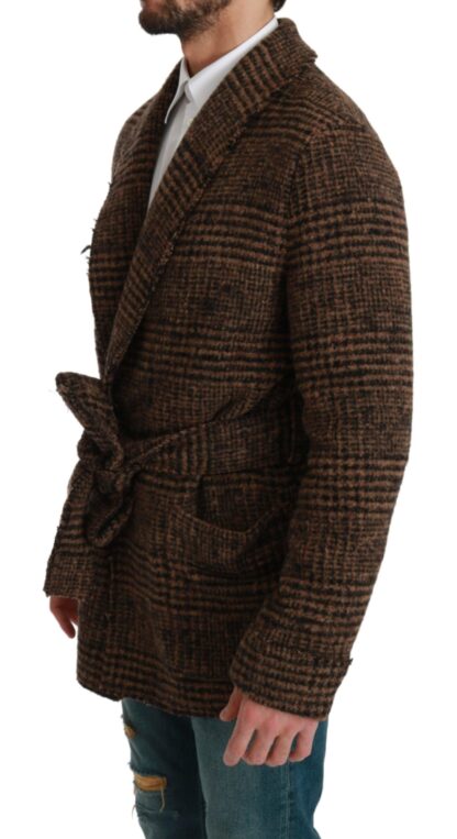 Dolce & Gabbana - Elegant Brown Alpaca Blend Belted Cape Jacket