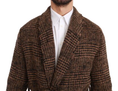 Dolce & Gabbana - Elegant Brown Alpaca Blend Belted Cape Jacket