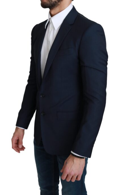 Dolce & Gabbana - Navy Martini Slim Fit Wool Silk Blazer