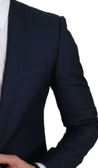 Dolce & Gabbana - Navy Martini Slim Fit Wool Silk Blazer