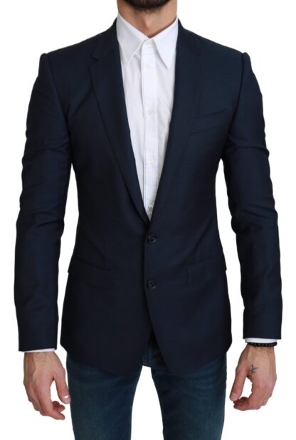 Dolce & Gabbana - Navy Martini Slim Fit Wool Silk Blazer