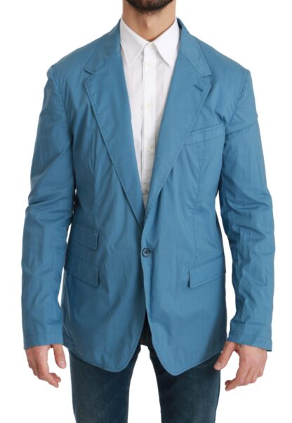 Dolce & Gabbana - Elegant Blue Cotton Formal Blazer