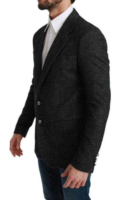 Dolce & Gabbana - Elegant Gray Plaid Slim Fit Blazer