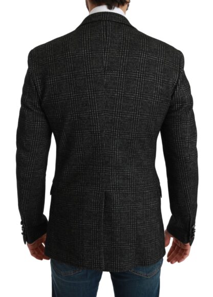 Dolce & Gabbana - Elegant Gray Plaid Slim Fit Blazer