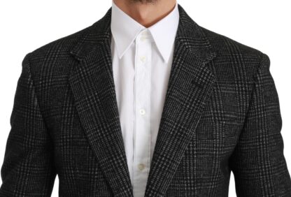 Dolce & Gabbana - Elegant Gray Plaid Slim Fit Blazer