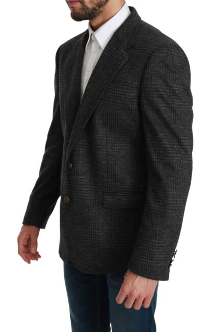 Dolce & Gabbana - Elegant Gray Plaid Virgin Wool Blazer