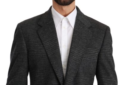 Dolce & Gabbana - Elegant Gray Plaid Virgin Wool Blazer