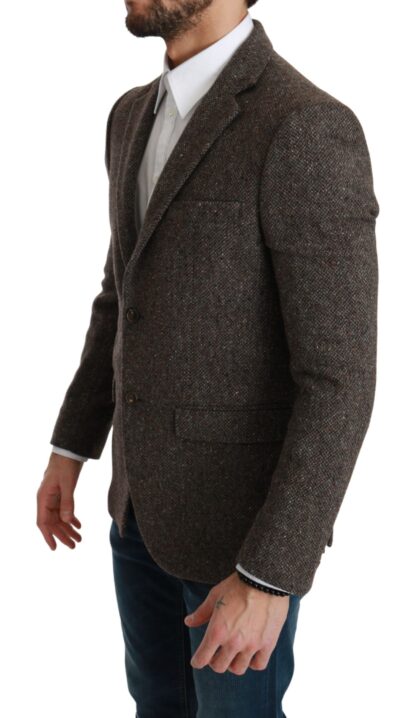 Dolce & Gabbana - Elegant Brown Slim Fit Wool Blend Blazer