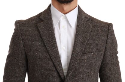 Dolce & Gabbana - Elegant Brown Slim Fit Wool Blend Blazer