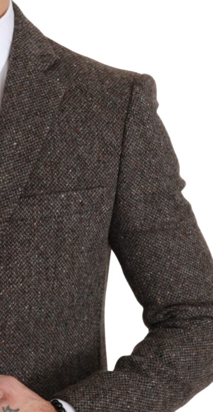 Dolce & Gabbana - Elegant Brown Slim Fit Wool Blend Blazer