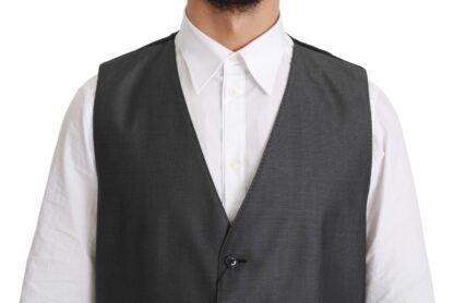 Dolce & Gabbana - Elegant Gray Wool Blend Dress Vest