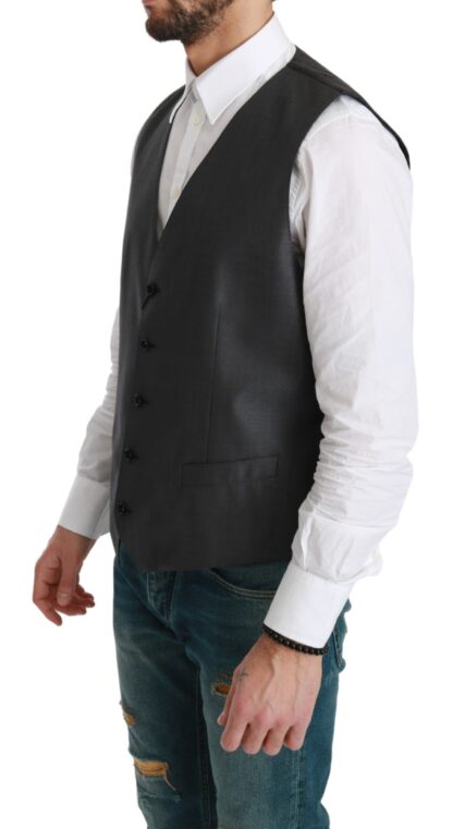 Dolce & Gabbana - Elegant Gray Wool Blend Dress Vest