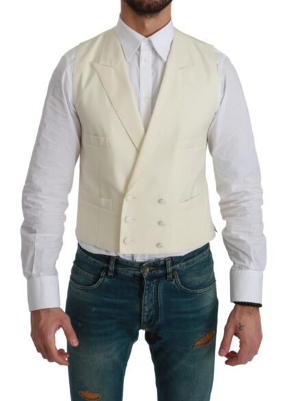 Dolce & Gabbana - Elegant Cream Wool Dress Vest