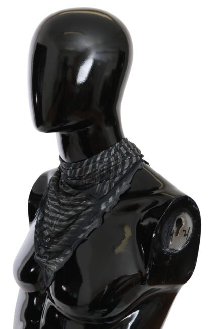 Costume National - Elegant Black Striped Men's Viscose Scarf