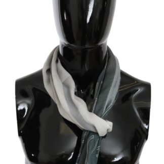 John Galliano - Elegant Dark Gray-Green Cotton Scarf