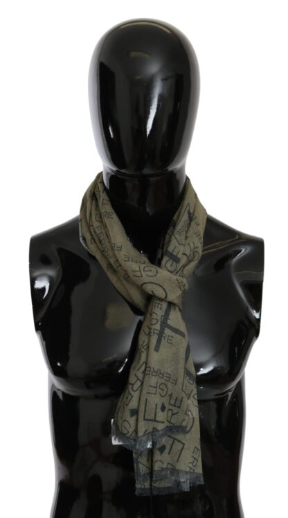 GF Ferre - Elegant Patterned Wool-Blend Scarf