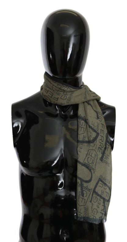 GF Ferre - Elegant Patterned Wool-Blend Scarf