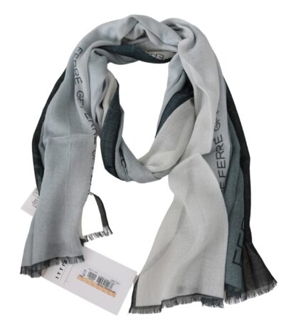 Costume National - Elegant Blue Gray Wool Blend Scarf