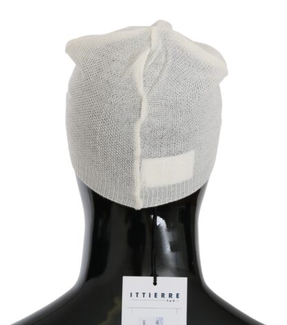 Costume National - Elegant White Wool Blend Beanie Hat