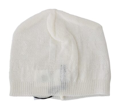 Costume National - Elegant White Wool Blend Beanie Hat