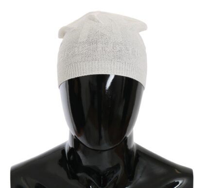 Costume National - Elegant White Wool Blend Beanie Hat